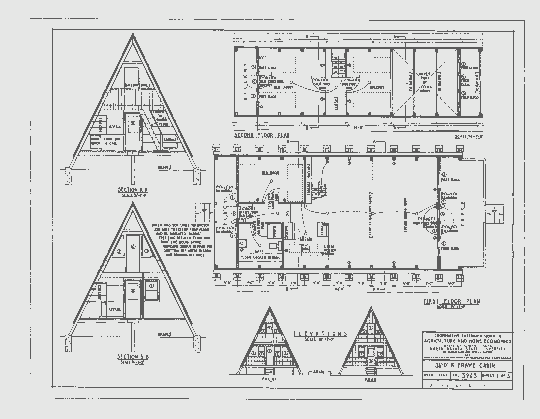 A frame house - architectural drawing